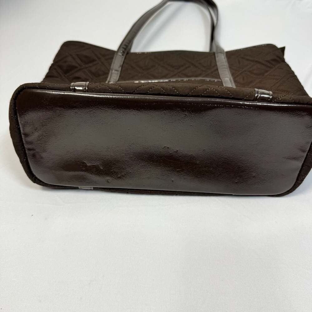 Vera Bradley Espresso Brown Quilted Microfiber Tote with Patent Leather Trim - Picture 3 of 8